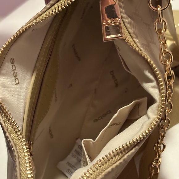 Bebe Beige Shoulder Bag with Gold Chain - Picture 4 of 4